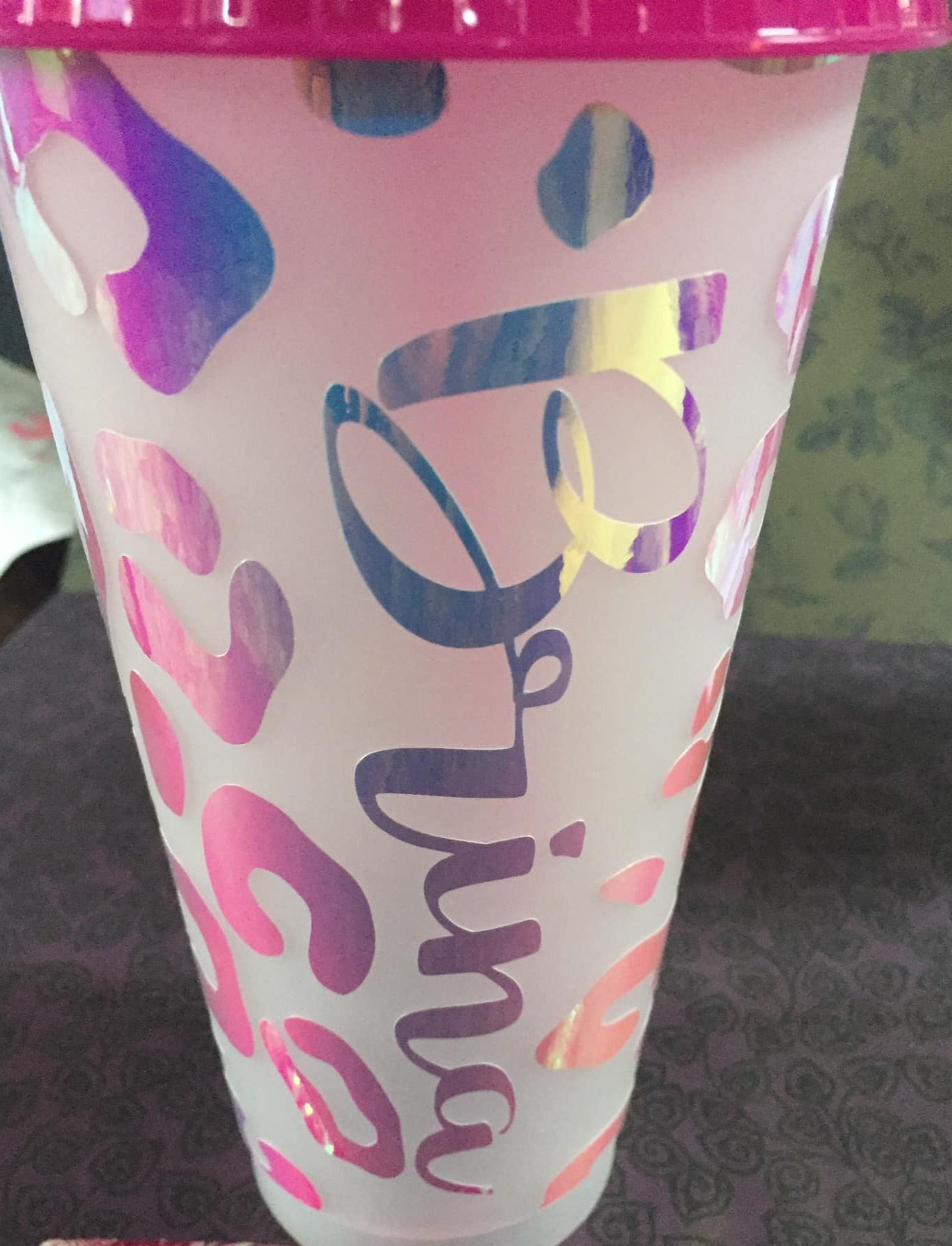 Personalized color change tumbler with lid and straw-24 oz.